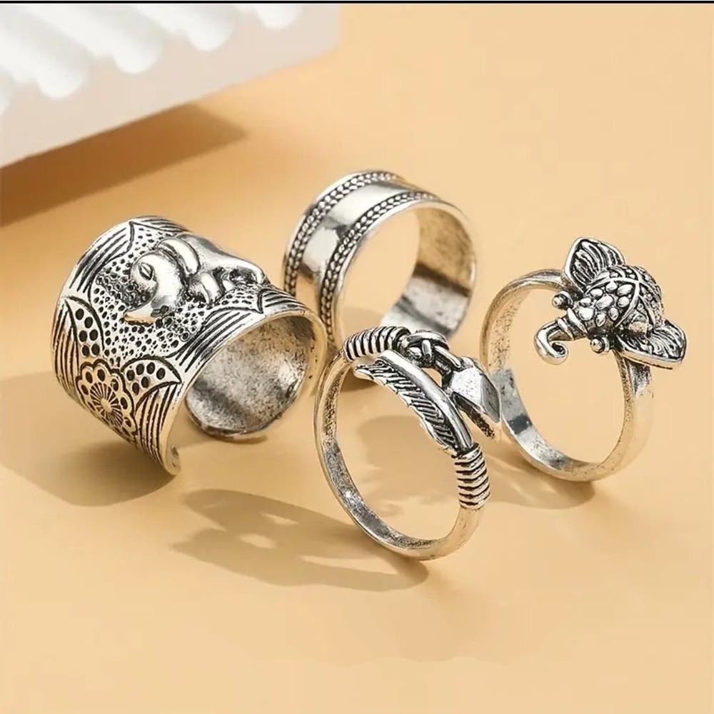 🌷5 For $15🌷Boho Stackable Ring Set - 4 Rings! - Picture 4 of 4